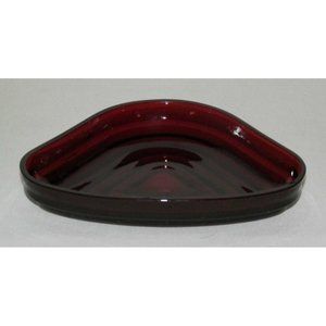 Anchor Hocking MANHATTAN Horizontal Ribbed Ruby Red Triangular Relish Insert